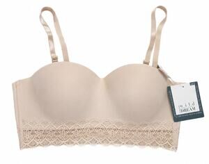 René Rofé Wild Dream Bandeau Bra 34C Nude Lace NWT